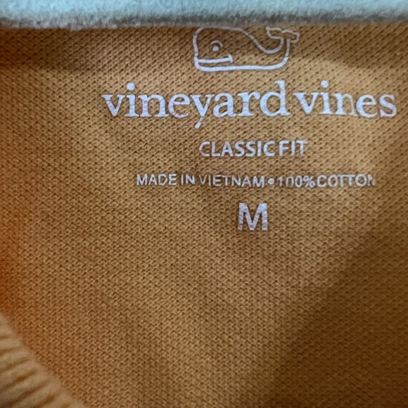 Vineyard Vines Mens Shirt Size Medium Orange Polo Golf Short Sleeve 1k050 - Picture 4 of 9